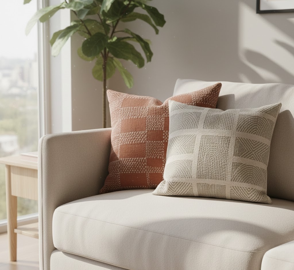 Kuddar med geometriska mönster